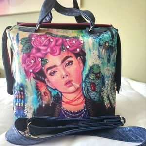 Artistic Women's Bag with Frida Kahlo Design